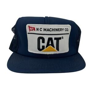 VTG W/Tag Tonklin NC Machinery Co CAT Caterpillar Foam Dome Trucker Hat Snapback